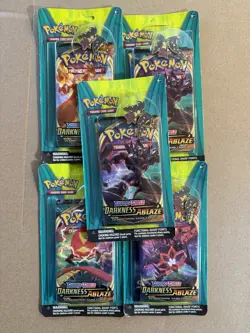 5X Pokemon TCG Sword and Shield Darkness Ablaze Booster Set - Image 1