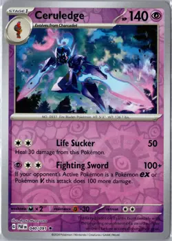Ceruledge 040/091 Rare Paldean Fates Pokemon Reverse Holo NM/M - Image 1