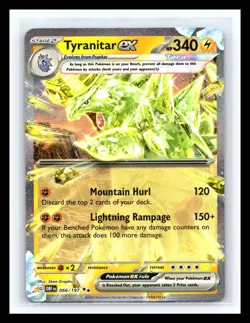 💥 Tyranitar ex - 066/197 - Pokemon TCG Obsidian Flames (2023) - HOLO - Image 1
