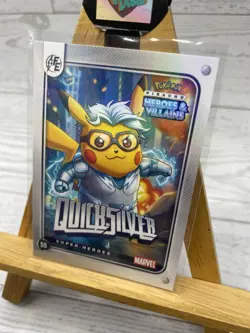 Pikachu as Quicksilver Holo Marvel Heroes & Villains Non-Pokemon Fan Art Card - Image 3