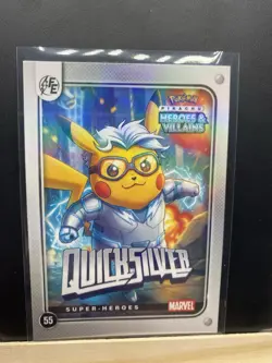 Pikachu as Quicksilver Holo Marvel Heroes & Villains Non-Pokemon Fan Art Card - Image 5