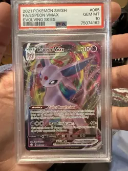 2021 Pokemon SWSH FA Espeon VMAX Evolving Skies 065/203 PSA 10 - Image 1
