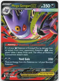 Mega Gengar ex 056/094 Double Rare Phantasmal Flames Pokemon Near Mint - Image 1