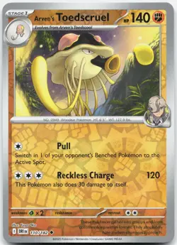 Arven's Toedscruel Uncommon Destined Rivals Reverse Holo 110/182 NM/M Pokemon - Image 1