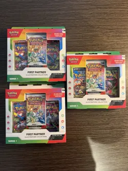 Selling 3x Pokemon TCG First Partner Illustration Collection Blisters - Image 1
