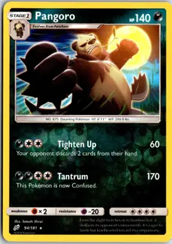 Pangoro 94/181 R Team Up Pokemon Reverse Holo NM/M - Image 1