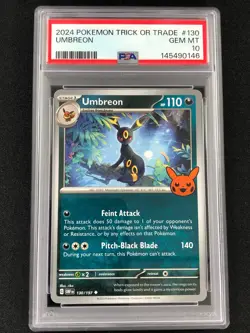 Pokemon 2024 Umbreon Trick Or Trade 130/197 PSA 10 - Image 1