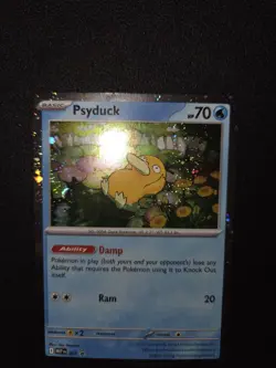 Psyduck Cosmos Holo SWIRL! Mega Evolution Black Star Promo 007 Pokemon TCG NM - Image 2