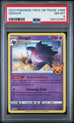Pokemon Gengar 2023 Trick or Trade BOOster Holo Rare #066 PSA 8 - US SELLER - Image 1