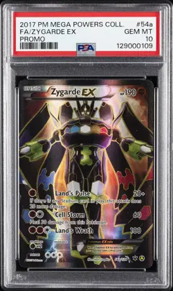 2017 POKEMON MEGA POWERS COLLECTION PROMO #54A FULL ART/ZYGARDE EX PSA 10 - Image 1