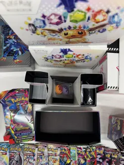 Huge Pokemon TCG BULK LOT used and opened ETBs, Tins, Booster Bundles - Image 2