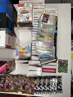 Huge Pokemon TCG BULK LOT used and opened ETBs, Tins, Booster Bundles - Image 4