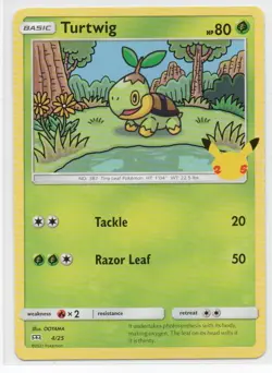 Turtwig #04/25 Non-Holo Promo McDonald's 25th Anniversary Promos Pokemon TCG NM - Image 1