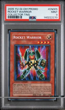 2005 Yu-Gi-Oh! Rocket Warrior CT2 Limited Edition Secret Rare PSA 9 - Image 1