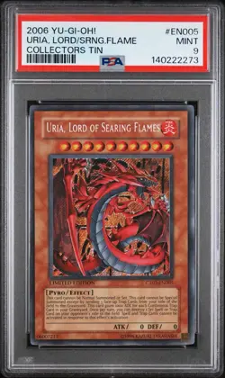 2006 Yu-Gi-Oh! Uria, Lord Of Searing Flames CT03 Limited Edition Secret PSA 9 - Image 1