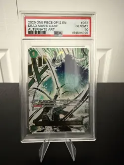 2025 ONE PIECE OP12-ALT ART DEMON AURA NINE-SWORD STYLE DEAD MAN'S GAME PSA 10 - Image 1