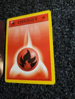 Pokemon Fire Energy 98/102 1st Edition Base Set Shadowless Card NM - Image 2