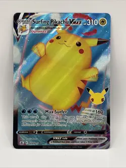 Pokemon Celebrations - Surfing Pikachu VMAX - 009/025 - 25th Anniversary Card - Image 1