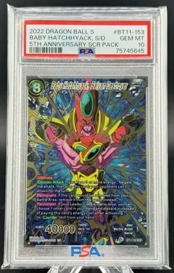 Dragon Ball Super Card Game Baby Hatchhyack Saiyan Destroyer #BT11-153 PSA 10 - Image 1