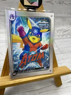 Pikachu as Atom Holo DC Heroes & Villains Non-Pokemon Fan Art Card - Image 2