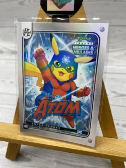 Pikachu as Atom Holo DC Heroes & Villains Non-Pokemon Fan Art Card - Image 3