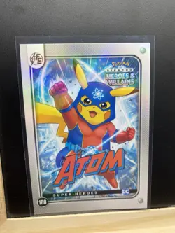 Pikachu as Atom Holo DC Heroes & Villains Non-Pokemon Fan Art Card - Image 5