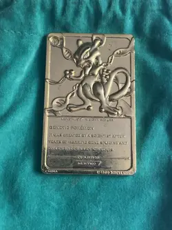 1999 Pokemon Mewtwo Metal Collector Card – Vintage Nintendo Promo Gold Tone Rare - Image 2