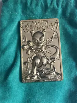 1999 Pokemon Mewtwo Metal Collector Card – Vintage Nintendo Promo Gold Tone Rare - Image 3