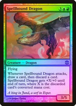 Spellbound Dragon FOIL Alara Reborn PLD Blue Red Rare MAGIC MTG CARD ABUGames - Image 1