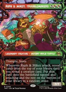 Raph & Mikey, Troublemakers - Foil Showcase TMT NM MTG - Image 1