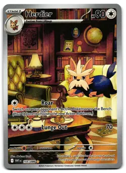 Herdier 155/086 - 🌊 White Flare Illustration Rare Pokemon TCG 🖤 - LP - Image 1