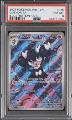Pokemon Gothorita Illustration Rare 2025 #125 PSA 8 NM-MT Full Art - Image 1