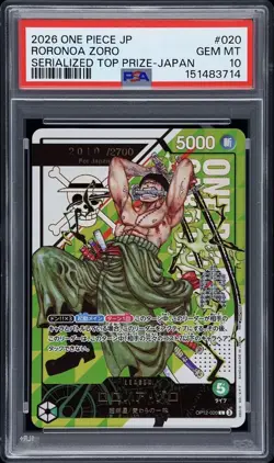 2026 ONE PIECE JPN PROMOS #020 RORONOA ZORO 2010/2700 PSA 10 - Image 1