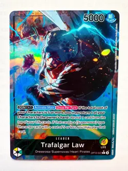 One Piece TCG OP10-022 L⭐ Trafalgar Law - Alt Art - Royal Blood Foil - English - Image 1
