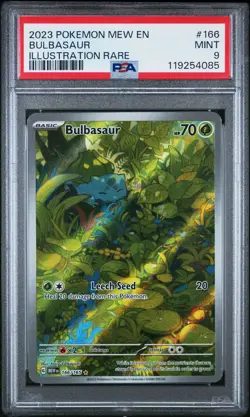2023 POKEMON MEW EN-151 ILLUSTRATION RARE #166 BULBASAUR PSA 9 - Image 1