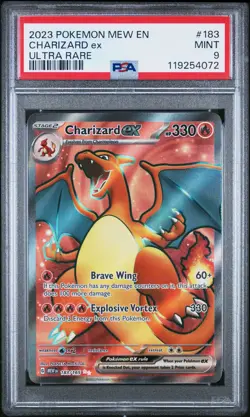 2023 POKEMON MEW EN-151 ULTRA RARE #183 CHARIZARD EX PSA 9 - Image 1