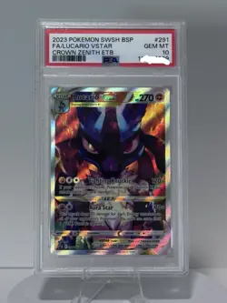 2023 Pokemon SWSH BSP FA/Lucario VSTAR Crown Zenith ETB #291 PSA 10 - Image 1