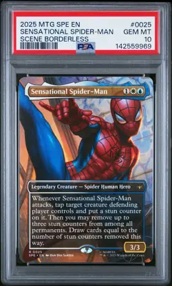 2025 MTG MARVEL'S SPIDER-MAN ETERNAL #0025 SENSATIONAL SPIDER-MAN PSA 10 - Image 1