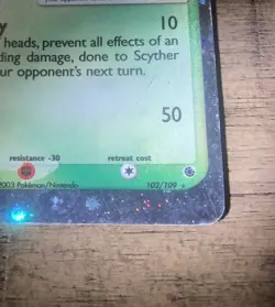 Scyther ex 102/109 EX Ruby & Sapphire Ultra Rare Holo Pokemon Card MP - Image 3