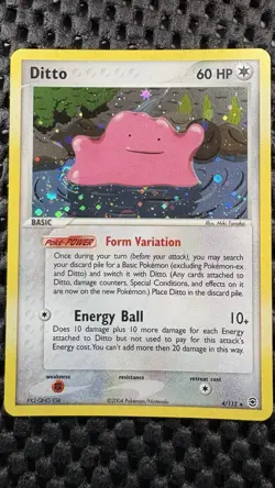 Pokemon Ditto 60 HP Holo Rare EX FireRed & LeafGreen 4/112 Basic 2004 Card - Image 2