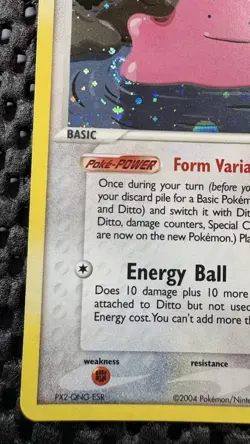 Pokemon Ditto 60 HP Holo Rare EX FireRed & LeafGreen 4/112 Basic 2004 Card - Image 5