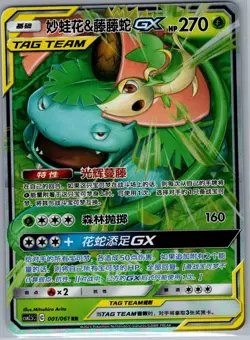 Venusaur & Snivy-GX 001/023 - Chinese Battle Party Set Grass - Pokemon Card - NM - Image 1