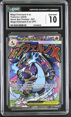 Mega Charizard X ex 2025 Pokemon Black Star Promos CGC 10 #023 - Image 1