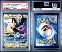 2019 Pokemon Team UP Pikachu & Zekrom GX PSA 10 Gem Mint #33 Deutsch - Image 1