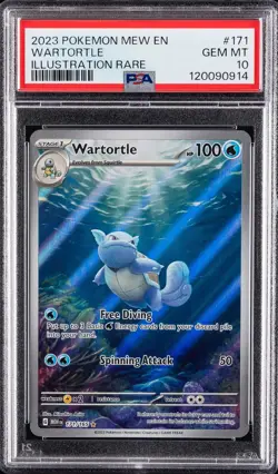 2023 POKEMON MEW EN-151 ILLUSTRATION RARE #171 WARTORTLE PSA 10 - Image 1
