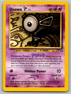 Unown [F] 48/75 Uncommon Neo Discovery Pokemon Unlimited Near Mint - Image 1