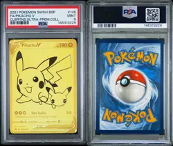 2021 Pokemon Celebrations Pikachu V Gold Full Art SWSH145 PSA 9 UPC Promo - Image 3