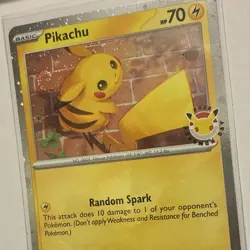 Pokemon Pikachu Holo 🌀swirl 2024 Pokemon Day 051/162 English - Image 1