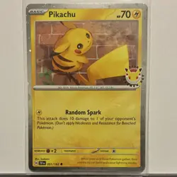 Pokemon Pikachu Holo 🌀swirl 2024 Pokemon Day 051/162 English - Image 2