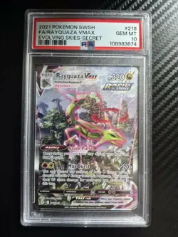 Pokemon 2021 Rayquaza VMAX 218/203 Alt Art Evolving Skies GEM MINT PSA 10 - Image 2